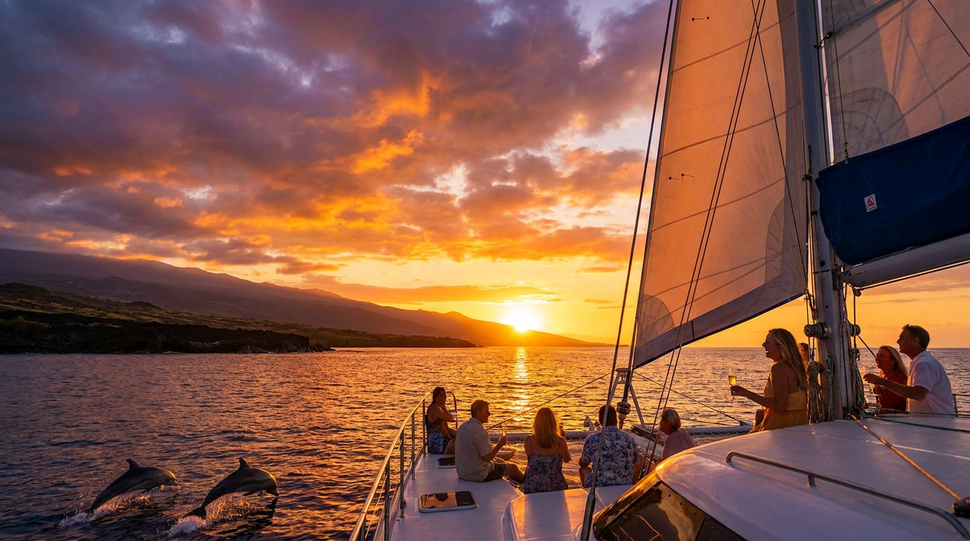 sunset cruise kona hawaii - hero image
