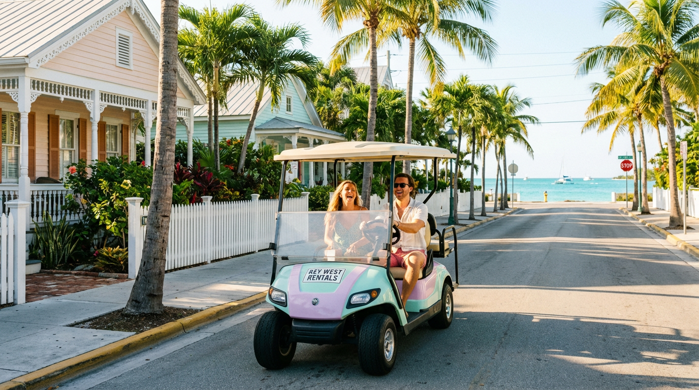 renting a golf cart in key west - hero image