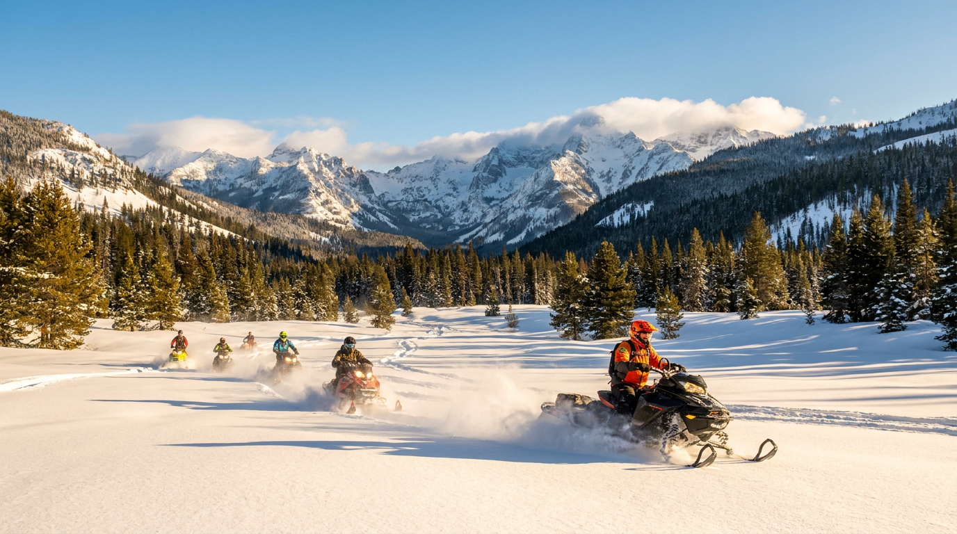 snowmobiling in kalispell montana - hero image