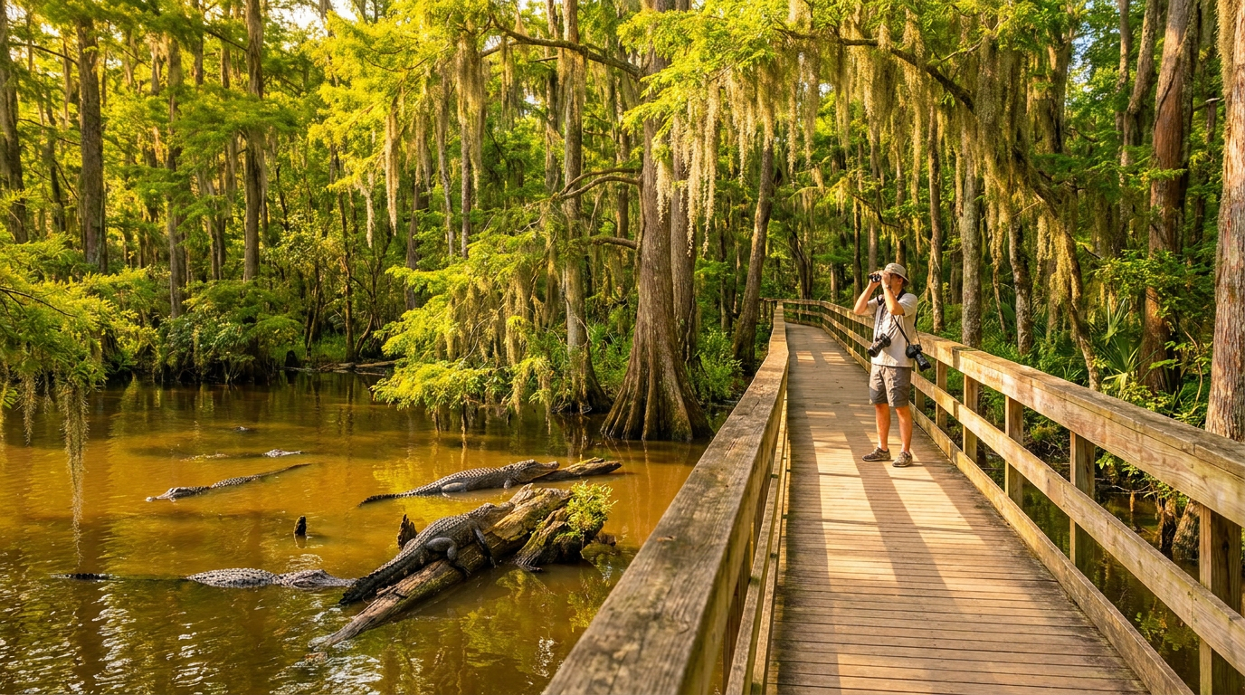 best time of year to see alligators in maurepas swamp - hero image