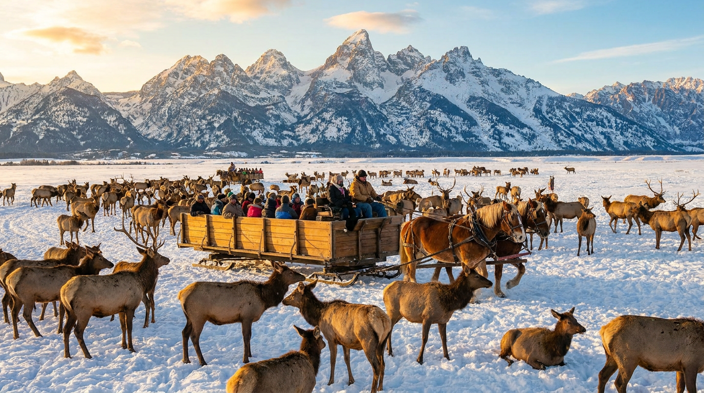 jackson hole elk refuge sleigh ride - hero image
