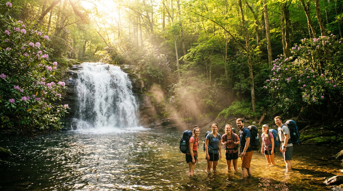 waterfall hikes asheville nc - hero image